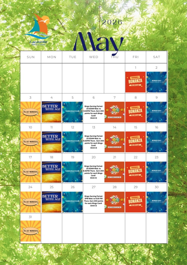 April 2026 Events at Caravelle Casino